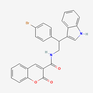 molecular formula C26H19BrN2O3 B11325512 N-[2-(4-bromophenyl)-2-(1H-indol-3-yl)ethyl]-2-oxo-2H-chromene-3-carboxamide 