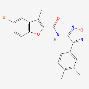 molecular formula C20H16BrN3O3 B11325516 5-bromo-N-[4-(3,4-dimethylphenyl)-1,2,5-oxadiazol-3-yl]-3-methyl-1-benzofuran-2-carboxamide 