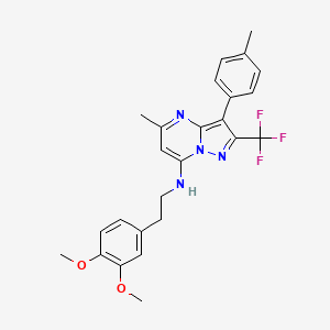 molecular formula C25H25F3N4O2 B11325535 N-[2-(3,4-dimethoxyphenyl)ethyl]-5-methyl-3-(4-methylphenyl)-2-(trifluoromethyl)pyrazolo[1,5-a]pyrimidin-7-amine 