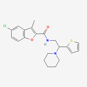 5-chloro-3-methyl-N-[2-(piperidin-1-yl)-2-(thiophen-2-yl)ethyl]-1-benzofuran-2-carboxamide