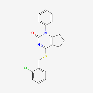 molecular formula C20H17ClN2OS B11325596 4-[(2-chlorobenzyl)sulfanyl]-1-phenyl-1,5,6,7-tetrahydro-2H-cyclopenta[d]pyrimidin-2-one 