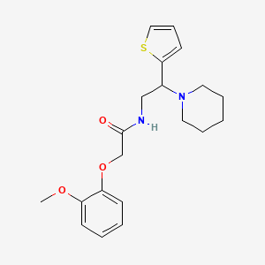 molecular formula C20H26N2O3S B11325611 2-(2-methoxyphenoxy)-N-[2-(piperidin-1-yl)-2-(thiophen-2-yl)ethyl]acetamide 