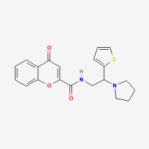 4-oxo-N-[2-(pyrrolidin-1-yl)-2-(thiophen-2-yl)ethyl]-4H-chromene-2-carboxamide