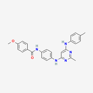 molecular formula C26H25N5O2 B11325691 4-methoxy-N-[4-({2-methyl-6-[(4-methylphenyl)amino]pyrimidin-4-yl}amino)phenyl]benzamide 