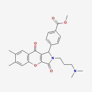 Methyl 4-{2-[3-(dimethylamino)propyl]-6,7-dimethyl-3,9-dioxo-1,2,3,9-tetrahydrochromeno[2,3-c]pyrrol-1-yl}benzoate