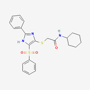 N-cyclohexyl-2-{[2-phenyl-4-(phenylsulfonyl)-1H-imidazol-5-yl]sulfanyl}acetamide