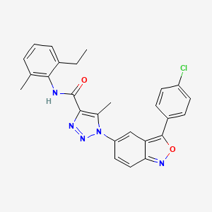 molecular formula C26H22ClN5O2 B11325710 1-[3-(4-chlorophenyl)-2,1-benzoxazol-5-yl]-N-(2-ethyl-6-methylphenyl)-5-methyl-1H-1,2,3-triazole-4-carboxamide 