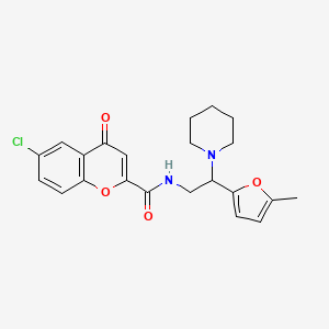 6-chloro-N-[2-(5-methylfuran-2-yl)-2-(piperidin-1-yl)ethyl]-4-oxo-4H-chromene-2-carboxamide