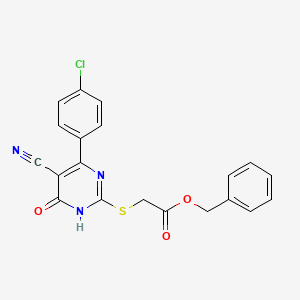 Benzyl 2-{[4-(4-chlorophenyl)-5-cyano-6-oxo-1,6-dihydropyrimidin-2-YL]sulfanyl}acetate