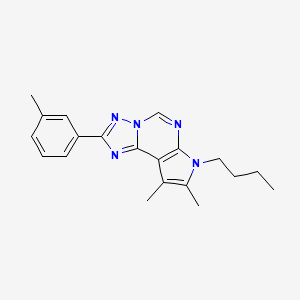 molecular formula C20H23N5 B11325728 7-butyl-8,9-dimethyl-2-(3-methylphenyl)-7H-pyrrolo[3,2-e][1,2,4]triazolo[1,5-c]pyrimidine 