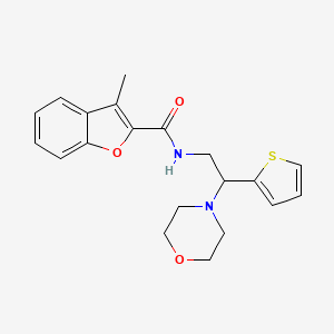 molecular formula C20H22N2O3S B11325759 3-methyl-N-[2-(morpholin-4-yl)-2-(thiophen-2-yl)ethyl]-1-benzofuran-2-carboxamide 