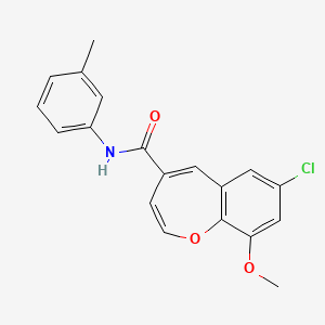 7-chloro-9-methoxy-N-(3-methylphenyl)-1-benzoxepine-4-carboxamide