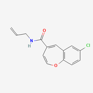 molecular formula C14H12ClNO2 B11325781 7-chloro-N-(prop-2-en-1-yl)-1-benzoxepine-4-carboxamide 