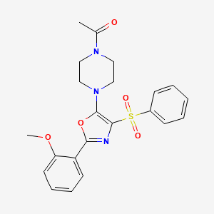 1-{4-[2-(2-Methoxyphenyl)-4-(phenylsulfonyl)-1,3-oxazol-5-yl]piperazin-1-yl}ethanone