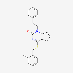 4-[(2-methylbenzyl)sulfanyl]-1-(2-phenylethyl)-1,5,6,7-tetrahydro-2H-cyclopenta[d]pyrimidin-2-one