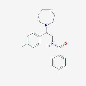 molecular formula C23H30N2O B11325822 N-[2-(azepan-1-yl)-2-(4-methylphenyl)ethyl]-4-methylbenzamide 