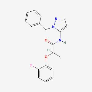 molecular formula C19H18FN3O2 B11325824 N-(1-benzyl-1H-pyrazol-5-yl)-2-(2-fluorophenoxy)propanamide 