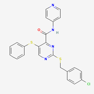 2-[(4-chlorobenzyl)sulfanyl]-5-(phenylsulfanyl)-N-(pyridin-4-yl)pyrimidine-4-carboxamide