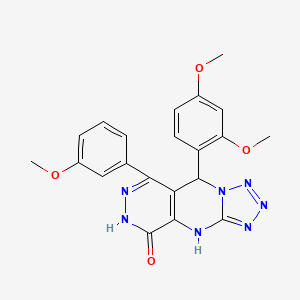 8-(2,4-dimethoxyphenyl)-10-(3-methoxyphenyl)-2,4,5,6,7,11,12-heptazatricyclo[7.4.0.03,7]trideca-1(9),3,5,10-tetraen-13-one