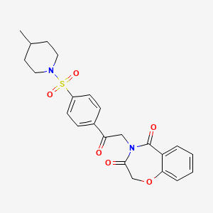 4-(2-{4-[(4-methylpiperidin-1-yl)sulfonyl]phenyl}-2-oxoethyl)-1,4-benzoxazepine-3,5(2H,4H)-dione