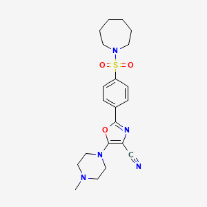 2-[4-(Azepan-1-ylsulfonyl)phenyl]-5-(4-methylpiperazin-1-yl)-1,3-oxazole-4-carbonitrile