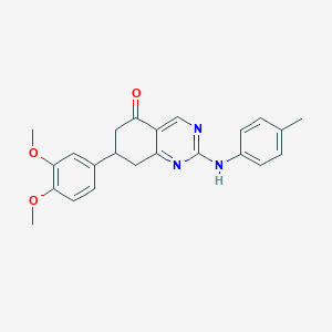 7-(3,4-dimethoxyphenyl)-2-[(4-methylphenyl)amino]-7,8-dihydroquinazolin-5(6H)-one