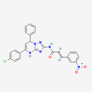 (2E)-N-[5-(4-chlorophenyl)-7-phenyl-4,7-dihydro[1,2,4]triazolo[1,5-a]pyrimidin-2-yl]-3-(3-nitrophenyl)prop-2-enamide