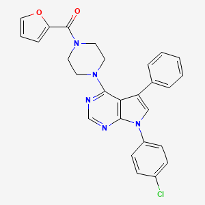 molecular formula C27H22ClN5O2 B11326129 {4-[7-(4-chlorophenyl)-5-phenyl-7H-pyrrolo[2,3-d]pyrimidin-4-yl]piperazin-1-yl}(furan-2-yl)methanone 