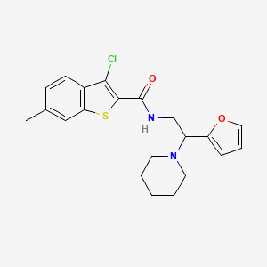 3-chloro-N-[2-(furan-2-yl)-2-(piperidin-1-yl)ethyl]-6-methyl-1-benzothiophene-2-carboxamide