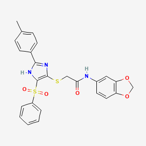 N-(1,3-benzodioxol-5-yl)-2-{[2-(4-methylphenyl)-4-(phenylsulfonyl)-1H-imidazol-5-yl]sulfanyl}acetamide