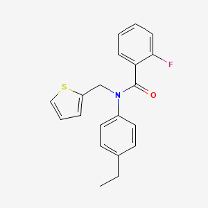 N-(4-ethylphenyl)-2-fluoro-N-(thiophen-2-ylmethyl)benzamide