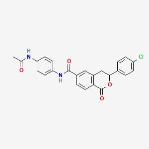 N-[4-(acetylamino)phenyl]-3-(4-chlorophenyl)-1-oxo-3,4-dihydro-1H-isochromene-6-carboxamide