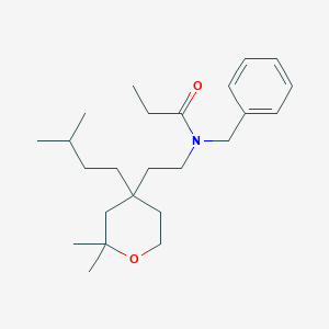 N-Benzyl-N-{2-[2,2-dimethyl-4-(3-methylbutyl)oxan-4-YL]ethyl}propanamide