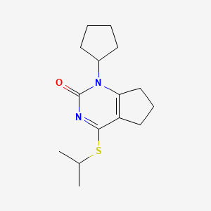 molecular formula C15H22N2OS B11326205 1-cyclopentyl-4-(propan-2-ylsulfanyl)-1,5,6,7-tetrahydro-2H-cyclopenta[d]pyrimidin-2-one 