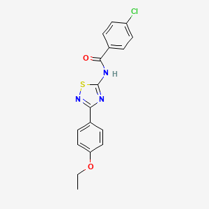 molecular formula C17H14ClN3O2S B11326231 4-chloro-N-[3-(4-ethoxyphenyl)-1,2,4-thiadiazol-5-yl]benzamide 