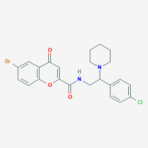 6-bromo-N-[2-(4-chlorophenyl)-2-(piperidin-1-yl)ethyl]-4-oxo-4H-chromene-2-carboxamide