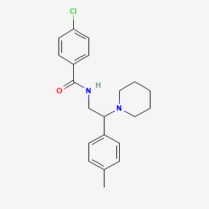 molecular formula C21H25ClN2O B11326280 4-chloro-N-[2-(4-methylphenyl)-2-(piperidin-1-yl)ethyl]benzamide 