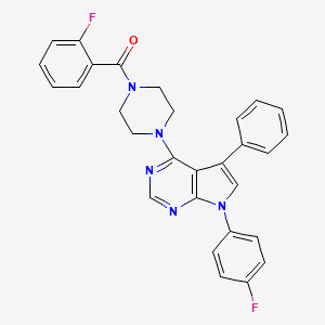 molecular formula C29H23F2N5O B11326313 (2-fluorophenyl){4-[7-(4-fluorophenyl)-5-phenyl-7H-pyrrolo[2,3-d]pyrimidin-4-yl]piperazin-1-yl}methanone 