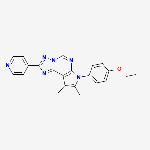 molecular formula C22H20N6O B11326314 4-[8,9-Dimethyl-2-(4-pyridyl)-7H-pyrrolo[3,2-E][1,2,4]triazolo[1,5-C]pyrimidin-7-YL]phenyl ethyl ether 