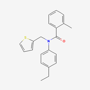 molecular formula C21H21NOS B11326338 N-(4-ethylphenyl)-2-methyl-N-(thiophen-2-ylmethyl)benzamide 