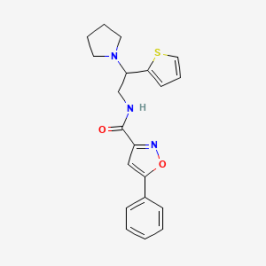 5-phenyl-N-[2-(pyrrolidin-1-yl)-2-(thiophen-2-yl)ethyl]-1,2-oxazole-3-carboxamide