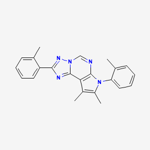 molecular formula C23H21N5 B11326385 8,9-dimethyl-2,7-bis(2-methylphenyl)-7H-pyrrolo[3,2-e][1,2,4]triazolo[1,5-c]pyrimidine 