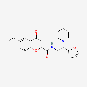 6-ethyl-N-[2-(furan-2-yl)-2-(piperidin-1-yl)ethyl]-4-oxo-4H-chromene-2-carboxamide