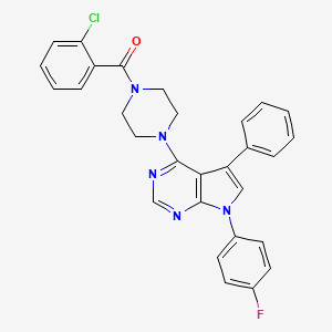 molecular formula C29H23ClFN5O B11326393 (2-chlorophenyl){4-[7-(4-fluorophenyl)-5-phenyl-7H-pyrrolo[2,3-d]pyrimidin-4-yl]piperazin-1-yl}methanone 