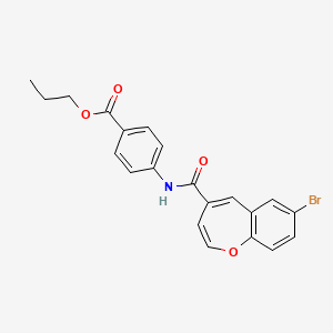 molecular formula C21H18BrNO4 B11326443 Propyl 4-{[(7-bromo-1-benzoxepin-4-yl)carbonyl]amino}benzoate 