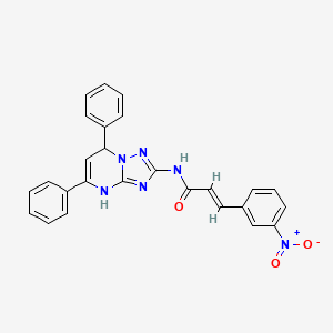 (2E)-N-(5,7-diphenyl-4,7-dihydro[1,2,4]triazolo[1,5-a]pyrimidin-2-yl)-3-(3-nitrophenyl)prop-2-enamide