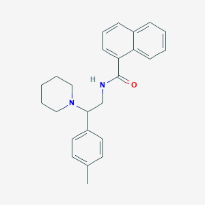 molecular formula C25H28N2O B11326488 N-[2-(4-methylphenyl)-2-(piperidin-1-yl)ethyl]naphthalene-1-carboxamide 