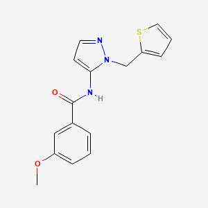 molecular formula C16H15N3O2S B11326509 3-methoxy-N-[1-(thiophen-2-ylmethyl)-1H-pyrazol-5-yl]benzamide 