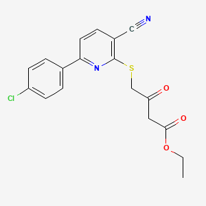 Ethyl 4-{[6-(4-chlorophenyl)-3-cyanopyridin-2-yl]sulfanyl}-3-oxobutanoate