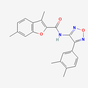 molecular formula C21H19N3O3 B11326521 N-[4-(3,4-dimethylphenyl)-1,2,5-oxadiazol-3-yl]-3,6-dimethyl-1-benzofuran-2-carboxamide 